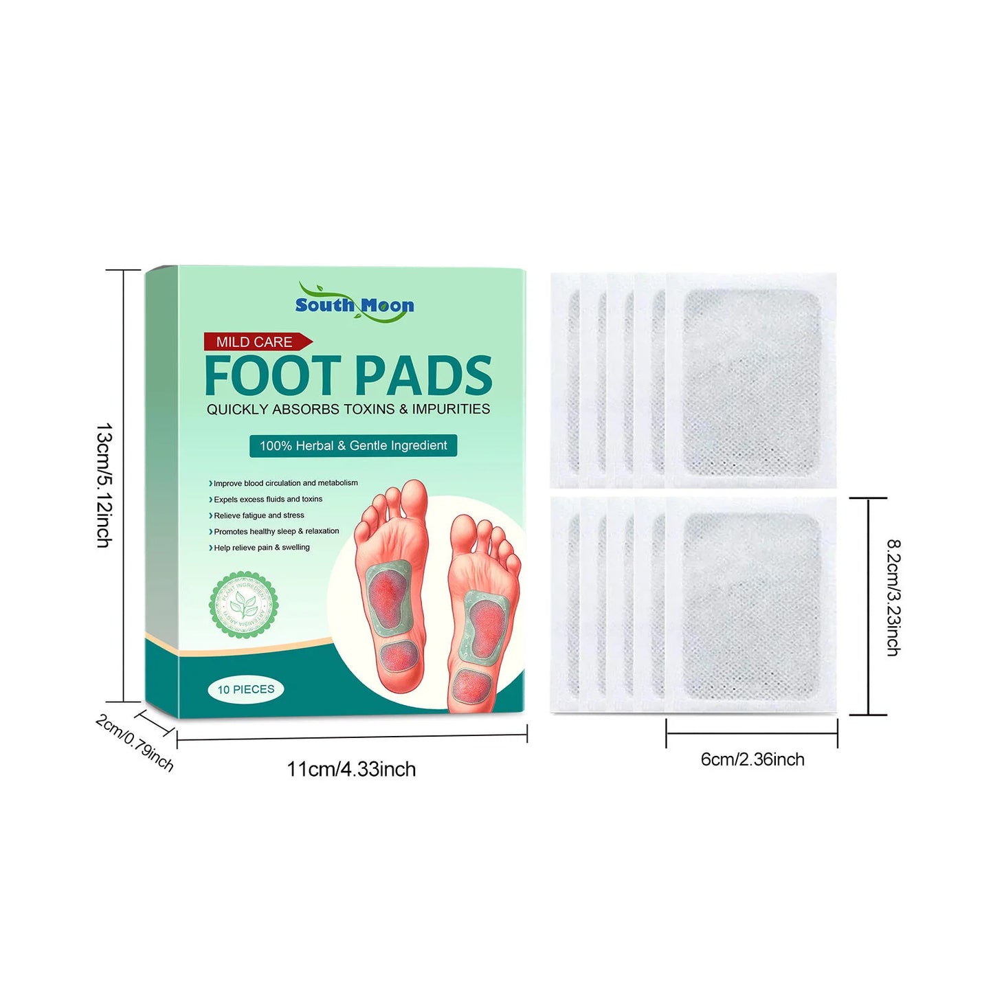 100% Merbal & Gentle Ingredient Detox Foot Pads (1 BOX = 20 PATCHES-BUY 1 GET 3 FREE)